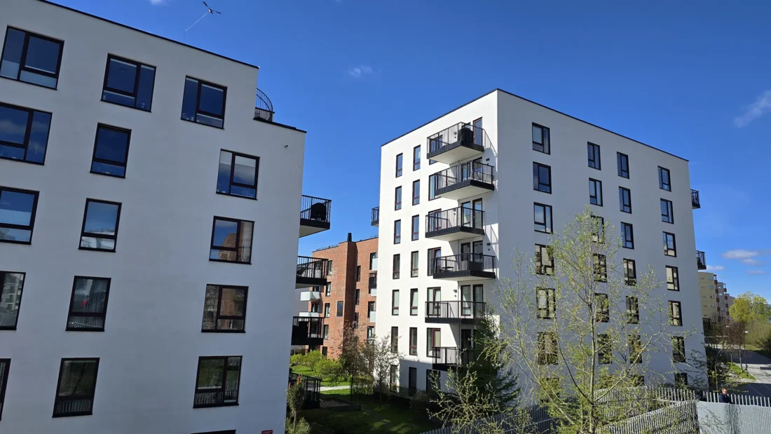 Nybyggene i Gartnerhagen løren med pussede fasader