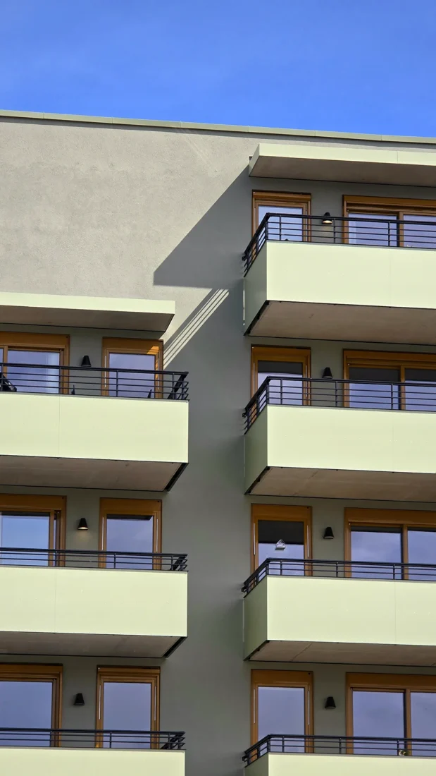 detaljer i pusset fasade på kvarteret kvartalet 2